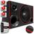 Caixa De Som Trio Automotivo Shutt 800w RMS Subwoofer 12 Pol Beatz LED Neon Dutada Carro Pancadão Vermelho Largo