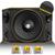 Caixa De Som Trio Automotivo Three Side Shutt 600w SWoofer Xplode 12 Pol 2 Driver 2 Tweeter LED Neon Amarelo Fino