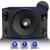 Caixa De Som Trio Automotivo Three Side Shutt 600w SWoofer Xplode 12 Pol 2 Driver 2 Tweeter LED Neon Azul Fino