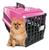 Caixa De Transporte Cães Pequenos Pinscher Gato Número 1 Rosa