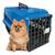 Caixa de Transporte Cães Pequenos Pinscher Gato Número 1 Azul