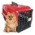 Caixa de Transporte Cães Pequenos Pinscher Gato Número 1 Vermelho