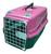 Caixa De Transporte N1 Cães Cachorro Gato Pequena Porta Aço Rosa