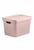 Caixa Organizadora Cube 18 Litros Com Tampa 36 x 27 x 24,5cm Rosa