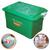 Caixa Organizadora Multiuso 70 Litros  Baú de Brinquedo Ferramenta Acessórios Reforçada Trava Segurança Empilhável Verde