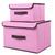 Caixa Organizadora TnT Multiuso Empilhável Decorativa Para Guarda Roupas Armarios Colors Rosa