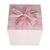 Caixa Presente Quadrada Papel Rígida Com Laço Rosa