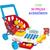 Caixa Registradora Maquina Brinquedo Infantil Com Carrinho Compras Mercado E Acessórios Branco