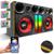 Caixa Som Trio Automotivo Shutt 1300w Subwoofer Beatz 12 Pol Duto Régua LED RGB Grave Porta Mala Amarelo Largo