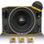 Caixa Som Trio Automotivo Three Side Shutt 600w RMS Subwoofer 12 Pol + 2 Driver + 2 Tweeter LED Amarelo Largo