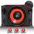 Caixa Som Trio Automotivo Three Side Shutt 600w RMS Subwoofer Beatz 12 Pol 2 Driver + 2 Tweeter LED Vermelho Fino