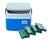 Caixa Térmica 5 litros Cooler com Termômetro Digital Simples e Certificado de Calibração com 4 Gelos Reutilizáveis 200 ML Azul