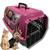 Caixa Transporte Pet Para Cachorros Pequenos E Gatos Porta 4 Travas Rosa