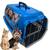 Caixa Transporte Pet Para Cachorros Pequenos E Gatos Porta 4 Travas Azul