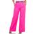 Calça Alfaiataria Pantalona Feminina Com Bolso Cintura Alta Rosa