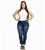 Calça Biotipo Jeans Feminina Plus Size Skinny Midi Azul escuro