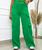 Calça cargo alfaiataria feminina 2023 wide leg pantalona Verde