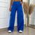 Calça cargo alfaiataria feminina 2023 wide leg pantalona Azul
