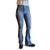 Calça Carpinteira Flare Jeans Feminina Country Azul Bordada Azul