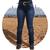 Calça country feminina jeans carpinteira cowboy os boiadeiro Linha branca