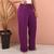 Calça Feminina Alfaiataria Estilo Pantalona Básica Com Bolso Roxo