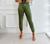 Calça feminina jogger suede casual estilo Verde militar