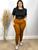 Calça Feminina Plus Size Bengaline Cargo com Bolso Lateral Moda Plus Size Tamanho Grandes Linda Caramelo