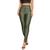 Calça Feminina Skinny 3 Zíper Tratorado Frontal Bolso Atrás Verde, Militar