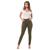 Calça Feminina Skinny Jeans Sarja Com Elastano Ajusta Ao Corpo Costura Reforçada Estilo E Conforto Verde musgo
