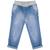 Calça Infantil Look Jeans c/ Punho Jeans Azul