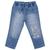 Calça Infantil Look Jeans Elástico Jeans Azul