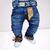 Calça jeans bebe menino com elastano conforto Tam P M e G. Azul