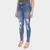 Calça Jeans Biotipo Skinny Desfiada Feminina Azul