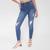 Calça Jeans Cigarrete Sawary Push Up Elastano Feminina Azul