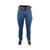 Calça Jeans Feminina Country Os Boiadeiros Carpinteira Barra Desfiada Cós Alto Flare Ref: 594 Azul