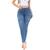 Calça Jeans Feminina Delave Super Skinny Premium Power Puidos Cintura Alta Levanta Bum Bum Azul claro