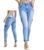 Calça Jeans Feminina Skinny Midi estilo Cargo Blogueira Biotipo Azul claro