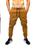 calça jeans jogger masculina jeans rasgado, sarja com elastico e bolso Caramelo