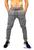 calça jeans jogger masculina jeans rasgado, sarja com elastico e bolso Cinza
