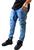 calça jeans jogger masculina jeans rasgado, sarja com elastico e bolso Jeans medio rasgado