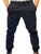 calça jeans jogger masculina jeans rasgado, sarja com elastico e bolso Preto