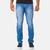 Calça Jeans Masculina Casual Slim Com Elastano Lavagem Azul Azul