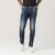 Calça Jeans Masculina Estonada Super Skinny Fit Zune Azul escuro