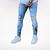 Calça Jeans Masculina Jay Jones Barra Bordada Azul