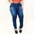 Calça Jeans plus size feminina cintura alta 46 ao 54 Azul, Turquesa