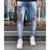 Calça Jeans Super Skinny Destroyed Detalhe Aplique Skull Masculina Jay Jones Jeans azul