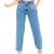 Calça Jeans Wide Leg Feminina Com Aplicação Em Pedras Azul
