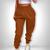 Calca Jogger Calça Moletom Feminino Flanelada Blogueira Caramelo