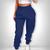 Calca Jogger Calça Moletom Feminino Flanelada Blogueira Azul, Marinho