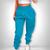 Calca Jogger Calça Moletom Feminino Flanelada Blogueira Azul, Tiffany